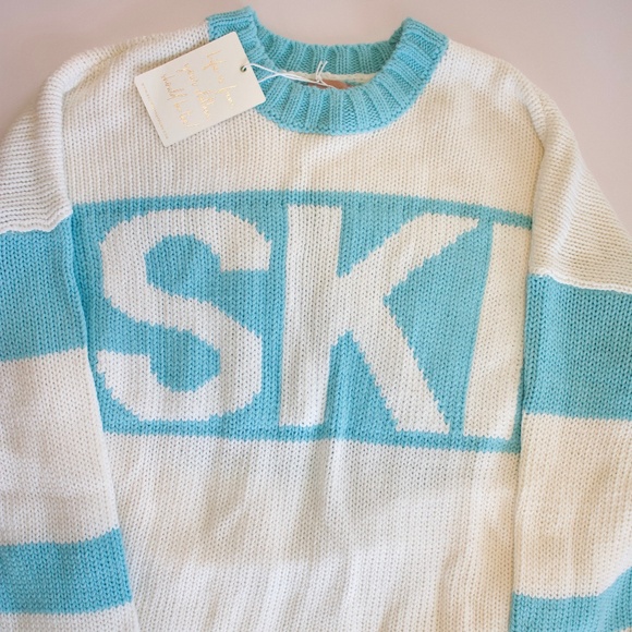 Show Me Your Mumu Ski in Sweater Blue/White Ski Sweater NWT - Picture 5 of 12